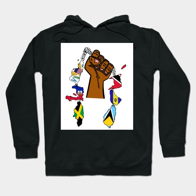 Separated by Water , United by Culture  West Indian Caribbean Pride Hoodie by MamaMoon